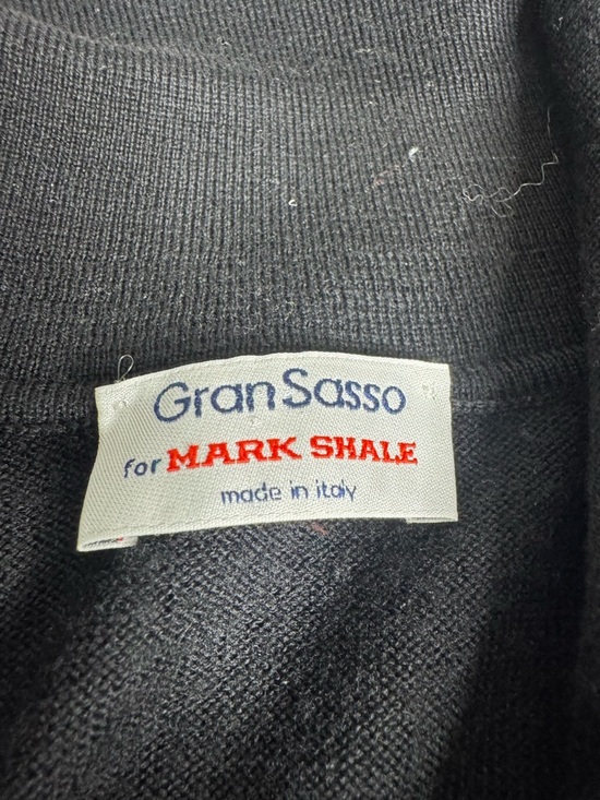 Gran Sasso for Mark Shale Italy Black 100% Virgin Wool Polo Sweater - Picture 5 of 9